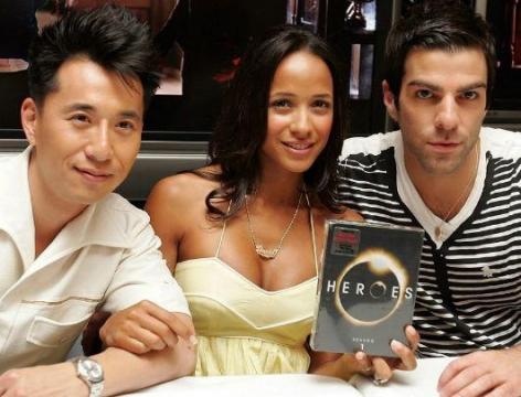 James Kyson Lee, Dania Ramirez a Zachary Quinto.jpg